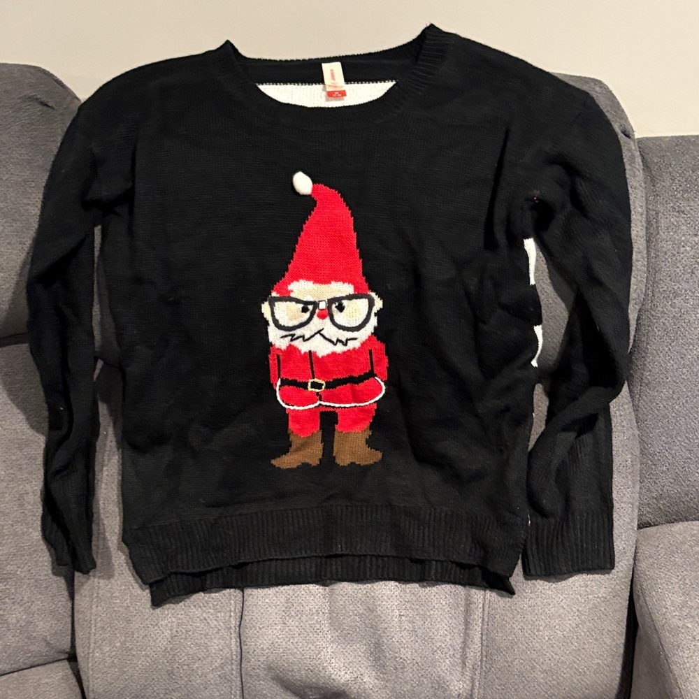 Woman Black Santa Sweater or a elf